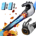Soffiatore per foglie a batteria Litheli, soffiatore per foglie brushless con turbocompressore, velocità dell'aria 180 km/h - portata d'aria 15,85 m³/min, con batteria, adatto per la cura del giardino, la cura del prato e lo sgombero della neve.