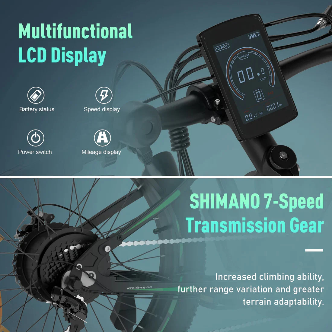 Bicicletta Elettrica Hitway BK9 - Motore 500W, 48V 15Ah, Pneumatici Fat 26 x 4.0 - E-Bike da Montagna All-Terrain