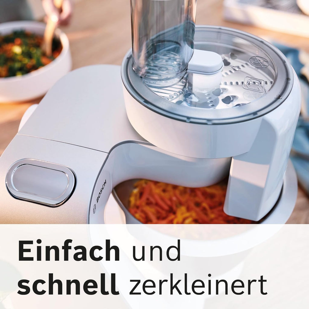 Bosch Robot da cucina Serie 4 MUM58720, ciotola in acciaio inox 3,9 L, frullatore 1,25 L, movimento planetario, gancio impastatore, frusta, frusta, tritacarne continuo, 3 dischi, 1000 W, rosso scuro/argento
