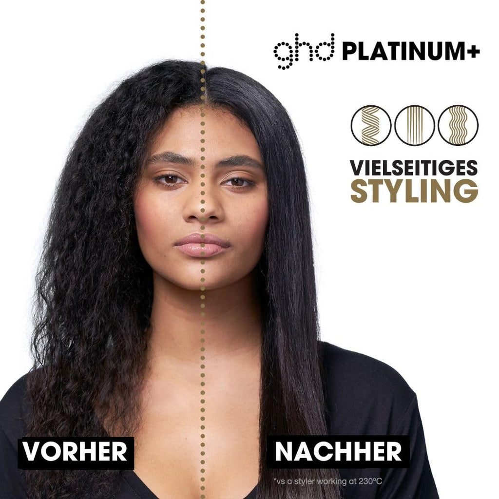 ghd Platinum+ Piastra per Capelli e Styler Professionale Nero - Capelli più forti, più lucidi, protezione colore - Per Tutti i Tipi di Capelli