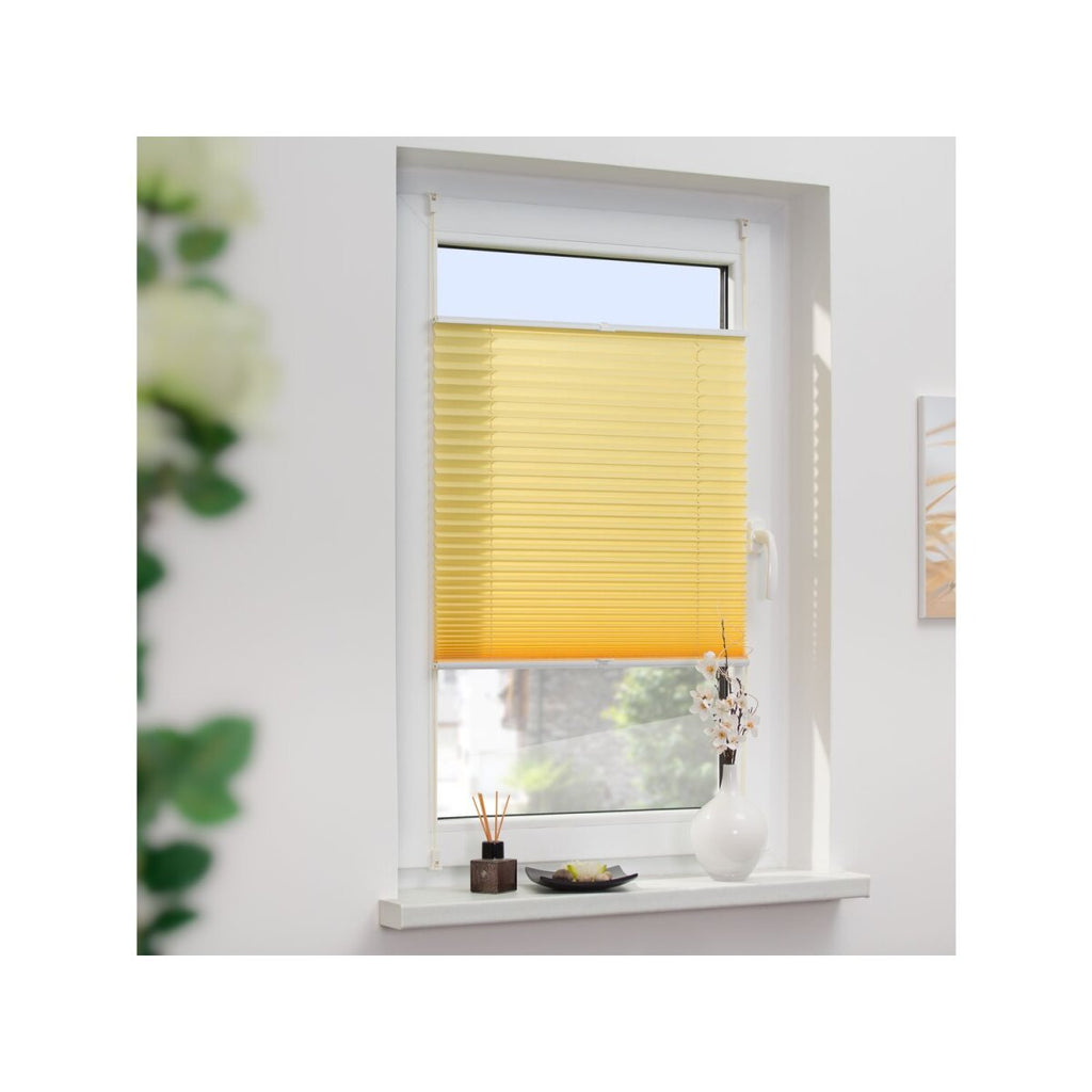 Lichtblick Klemmfix Tenda plissettata, regolazione continua, oscurante, montaggio senza forare, 130 cm, 100 cm, Giallo - Prodotto di seconda scelta come nuovo