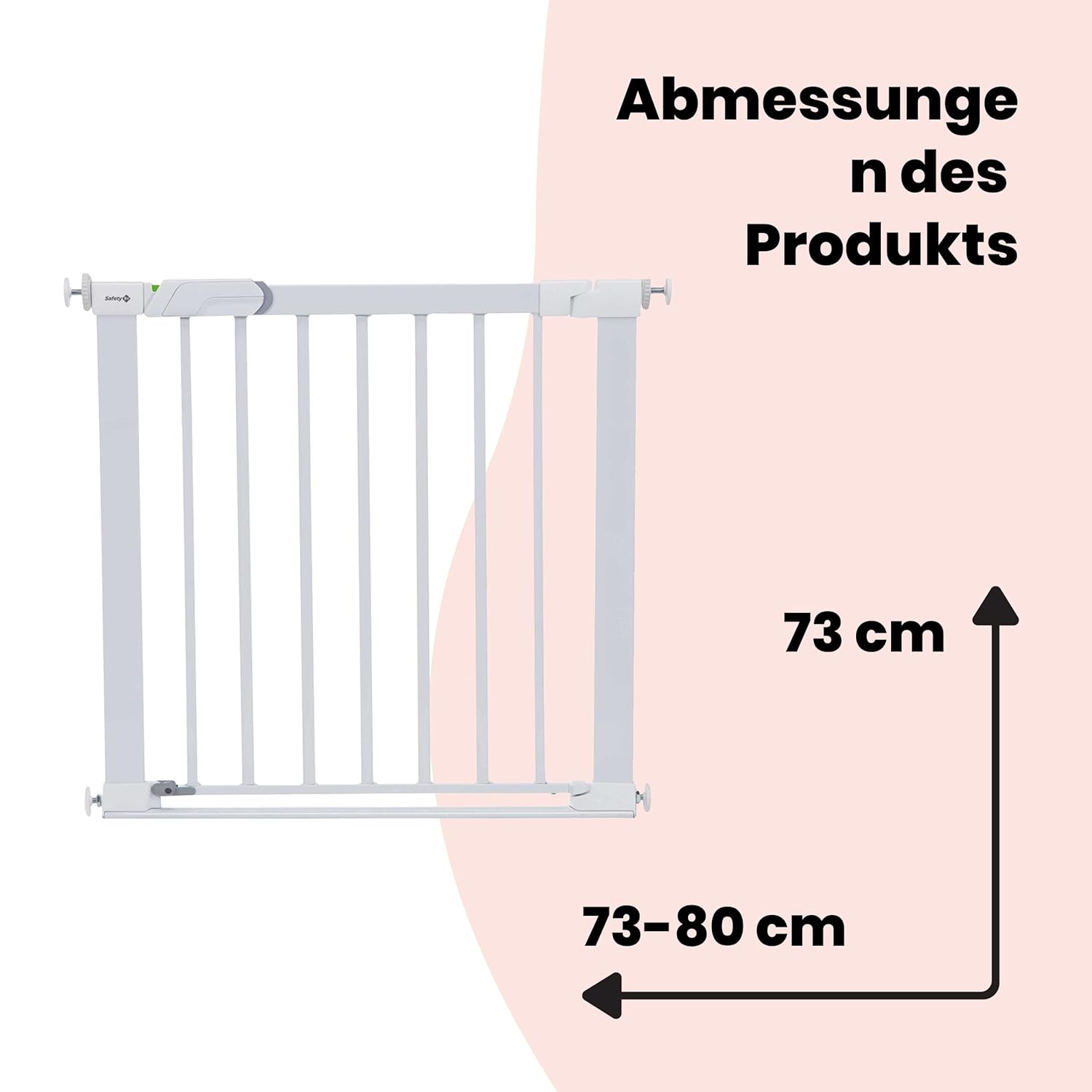 Safety 1st Easy Close Extra Tall, extra hohes (91 cm) Sicherheitsgitter aus Metall, druckfest, ideal für Kinder und Haustiere, mit einer Breite, die sich von 73 auf 80 cm ausdehnen lsst, wei