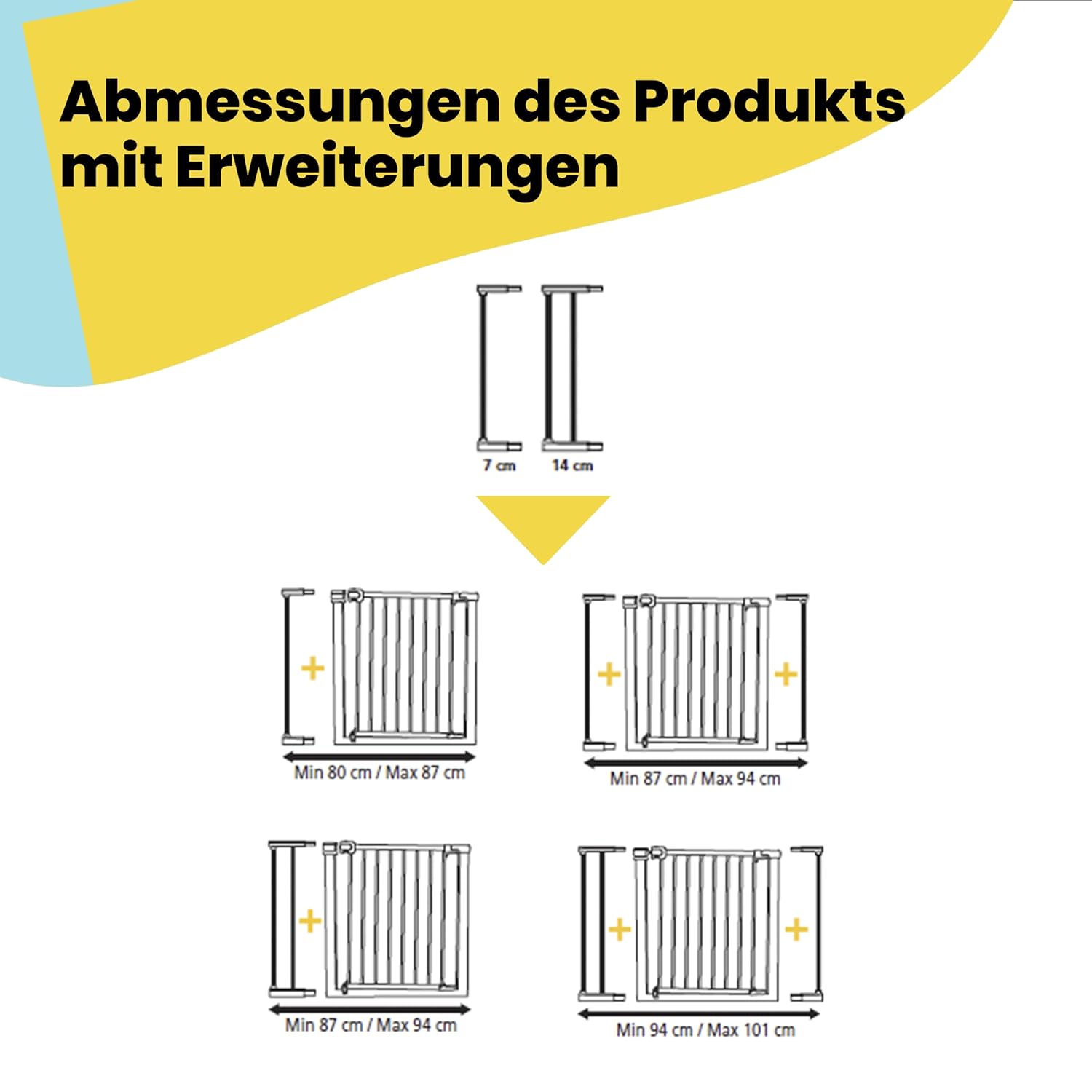 Safety 1st Easy Close Extra Tall, extra hohes (91 cm) Sicherheitsgitter aus Metall, druckfest, ideal für Kinder und Haustiere, mit einer Breite, die sich von 73 auf 80 cm ausdehnen lsst, wei