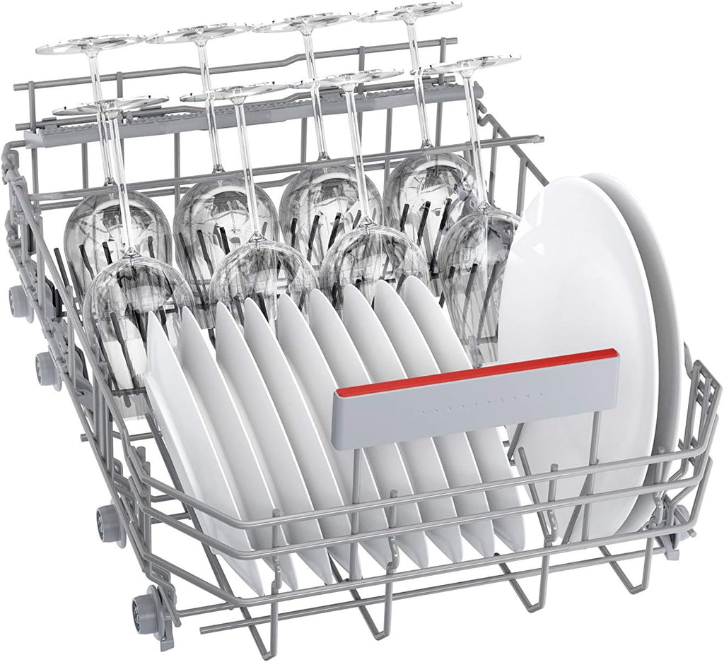 Bosch SPS4HMI61E Serie 4 Lavastoviglie a libera installazione / E / 45 cm / Acciaio inox / 76 kWh/100 cicli / 10 coperti / SuperSilence / Extra asciugatura / VarioCassetto / Home Connect