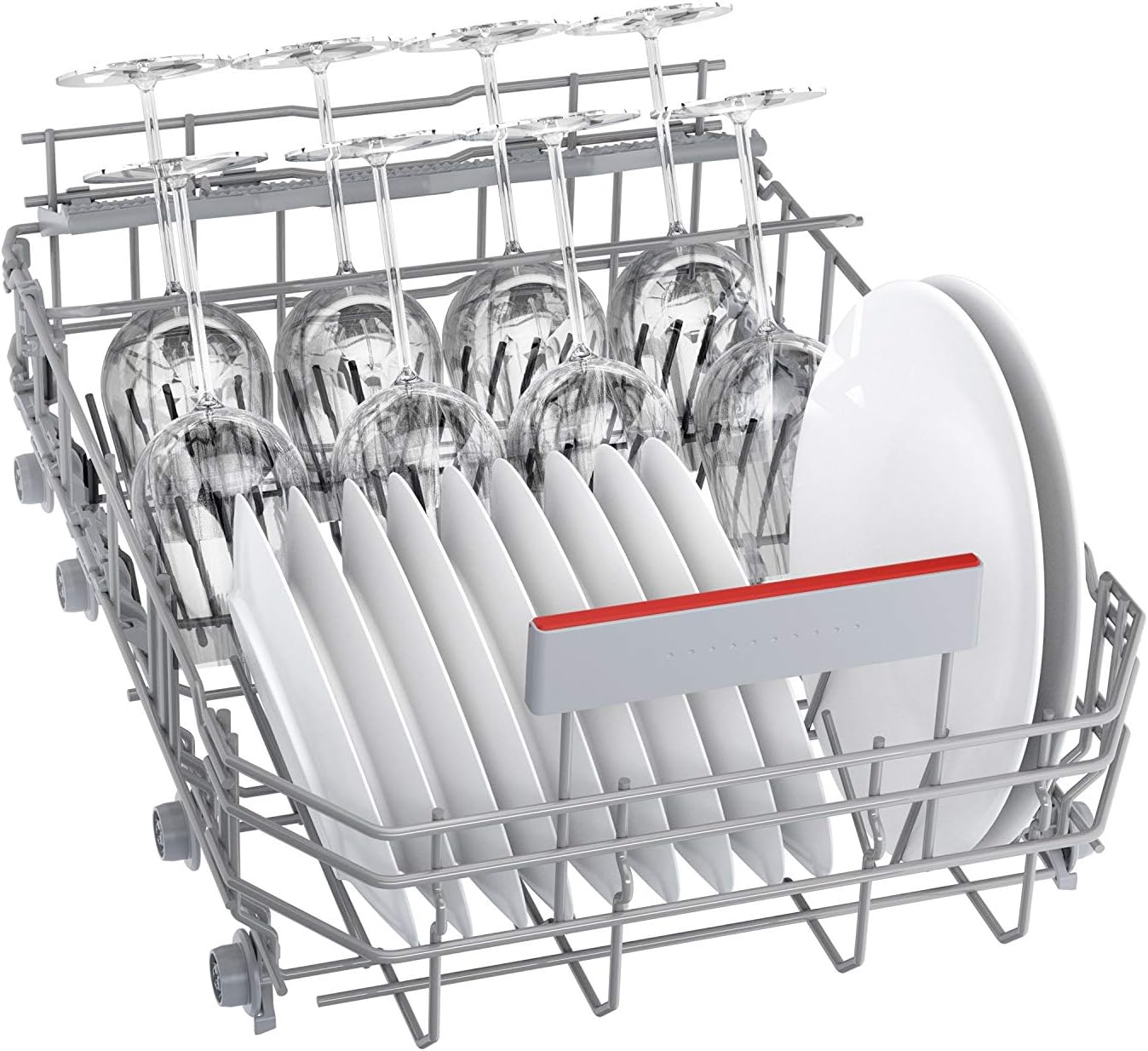 Bosch SPS4HMI61E Serie 4 Lavastoviglie a libera installazione / E / 45 cm / Acciaio inox / 76 kWh/100 cicli / 10 coperti / SuperSilence / Extra asciugatura / VarioCassetto / Home Connect