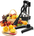 DAWOO Saftpresse Manuell - Professioneller Zitruspresse Edelstahl Manuelle Orangenpresse Hochwertiger Zitrus-Entsafter Orangensaft- und Limettenpresse (Schwarz)