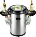 Fusto refrigerante Syntrox 50 l | Contenitore refrigerante | Fusto per bevande | Party cooler | Refrigeratore per bottiglie Salaron, per eventi, con coperchio in vetro, indicatore di temperatura, 75 Watt (Nero)