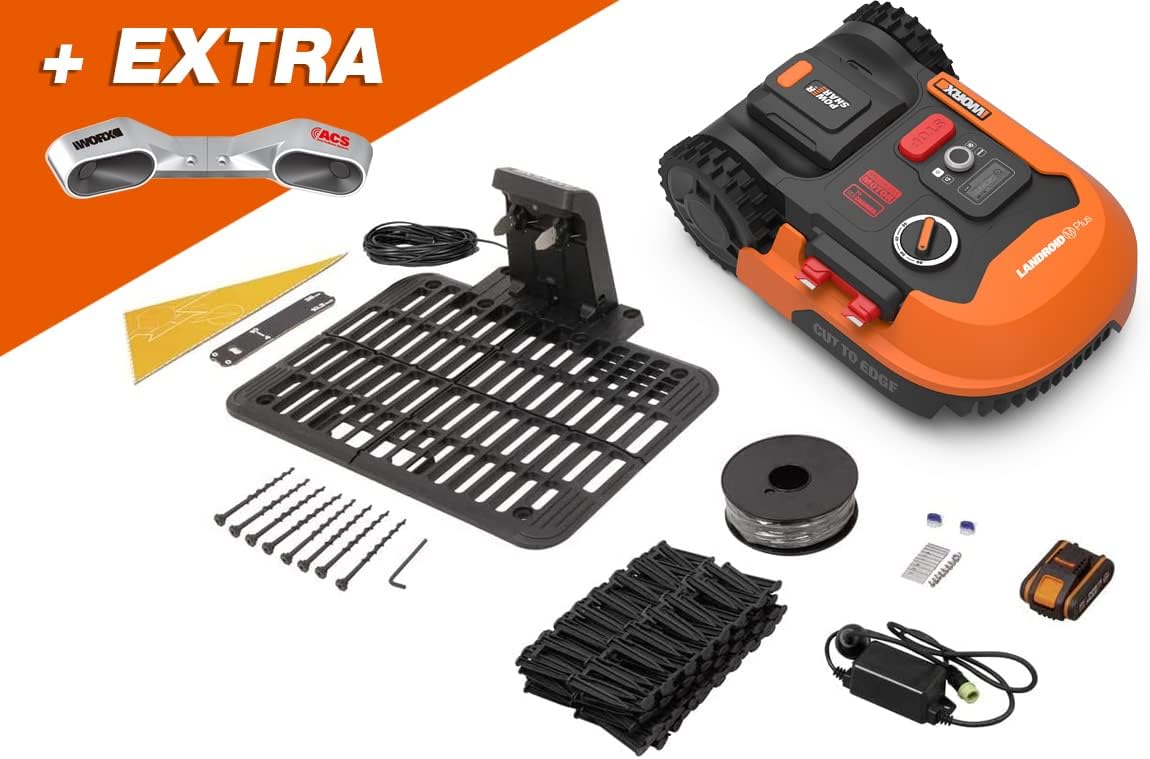 WORX Landroid Vision M600 Robot rasaerba WR206E.1 per giardini fino a 600m - Robot tagliaerba intelligente senza filo perimetrale - WLAN & Bluetooth - prevenzione attiva degli ostacoli con tecnologia AI - controllo tramite APP