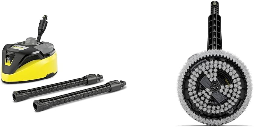 Kärcher Pulitore per superfici T-Racer T 7 Plus (protezione antispruzzo, per grandi superfici, due ugelli a getto piatto, impugnatura per lavorare in verticale, ugello Power, ugello di risciacquo)