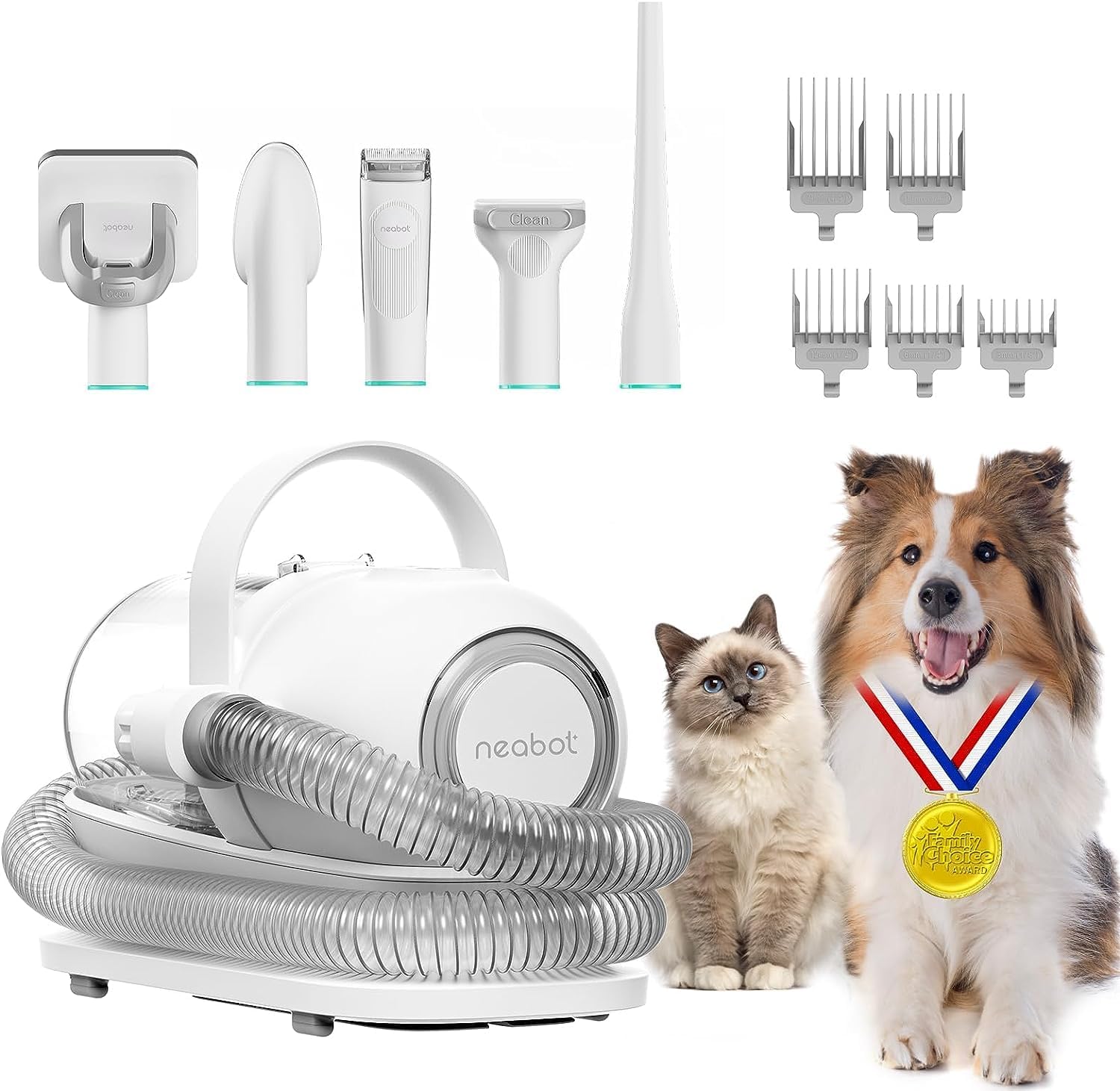 Neabot Neakasa P1 Pro Hundeschermaschine mit Tierhaar Staubsauger 13000 Pa Haustierpflegeset, leise Schermaschine Hund Katze Tierhaarschneidemaschine Tierhaarentferner, 5 bewhrten Pflegewerkzeugen