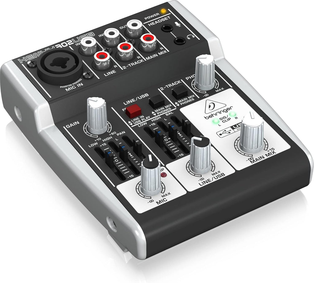 Behringer XENYX 1204USB Mixer premium a 12 ingressi 2/2-Bus con preamplificatori microfonici XENYX e compressori, EQ "britannico" e interfaccia USB/Audio