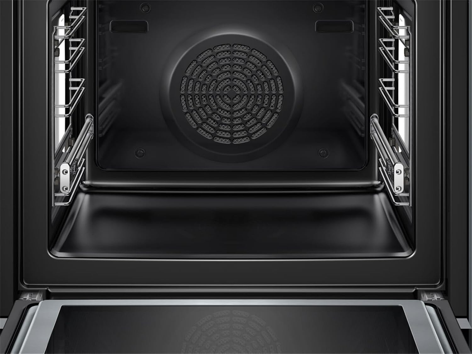 Bosch HMG7361B1, Serie 8 Forno da incasso intelligente con funzione microonde, 60 x 60 cm, Made in Germany, Nero, Air Fry, Anello di controllo digitale, Display touch, Programmi automatici, Supporto per la pulizia