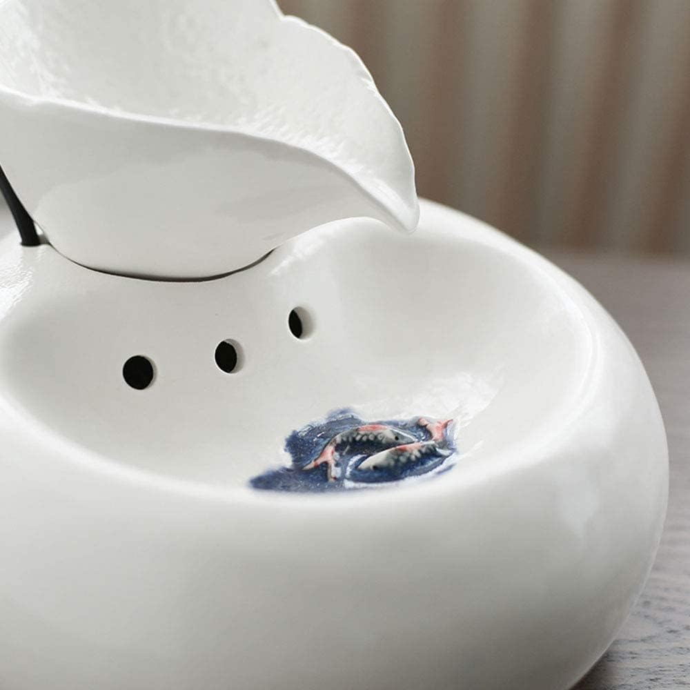 ALEjon Fontana d'Acqua Potabile in Ceramica Portatile per Gatti – Distributore Automatico di Acqua Circolante per Animali Domestici per Gatti e Cani – Fontana per Bere Sana e Igienica con Pompa Silenziosa
