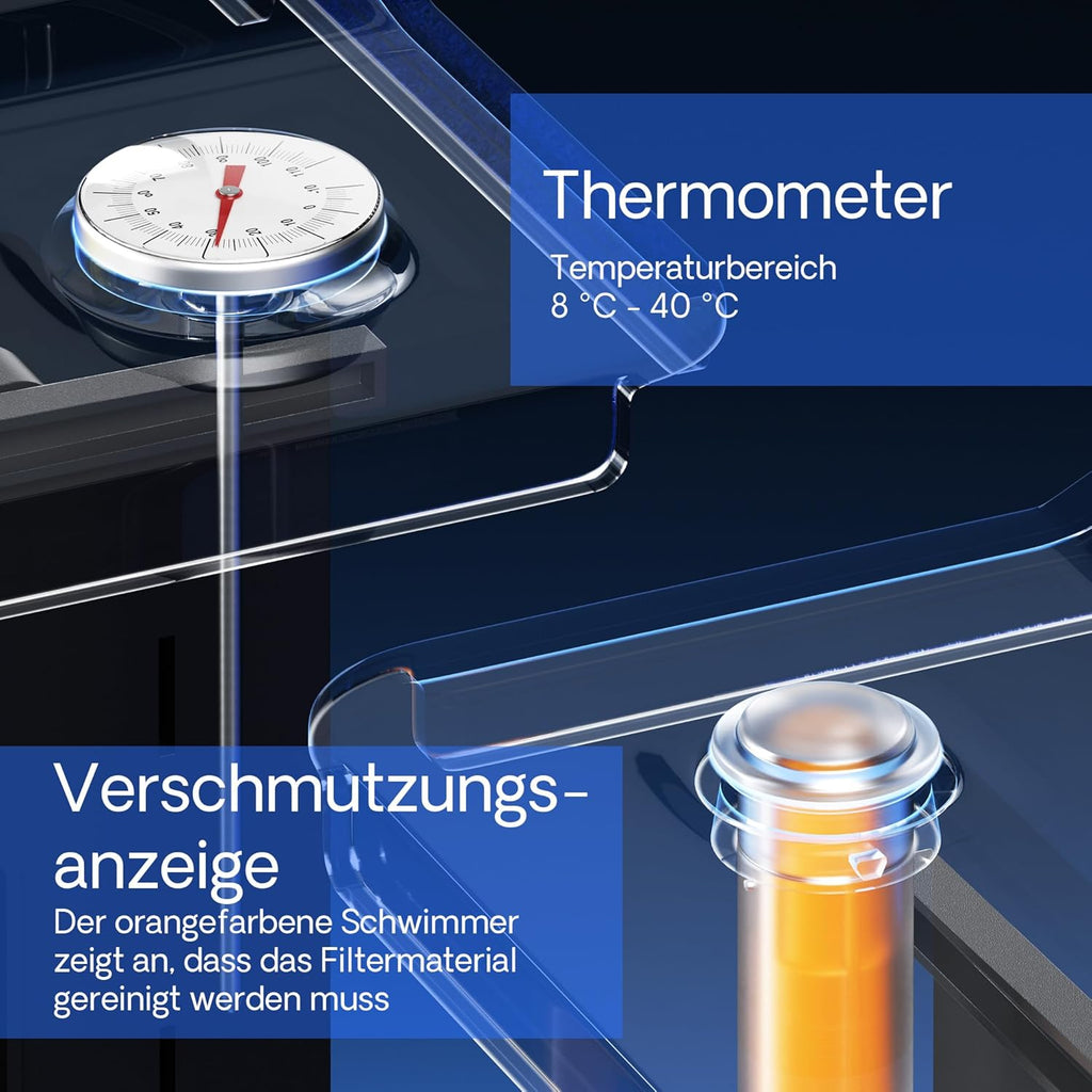 SunSun CBF-200T Bioteichfilter Komplettset mit 9W UVC Klärer, Teichpumpe 2300 l/h 35W, Thermometer und Filtermedien, Filteranlage Bio Teichfilter