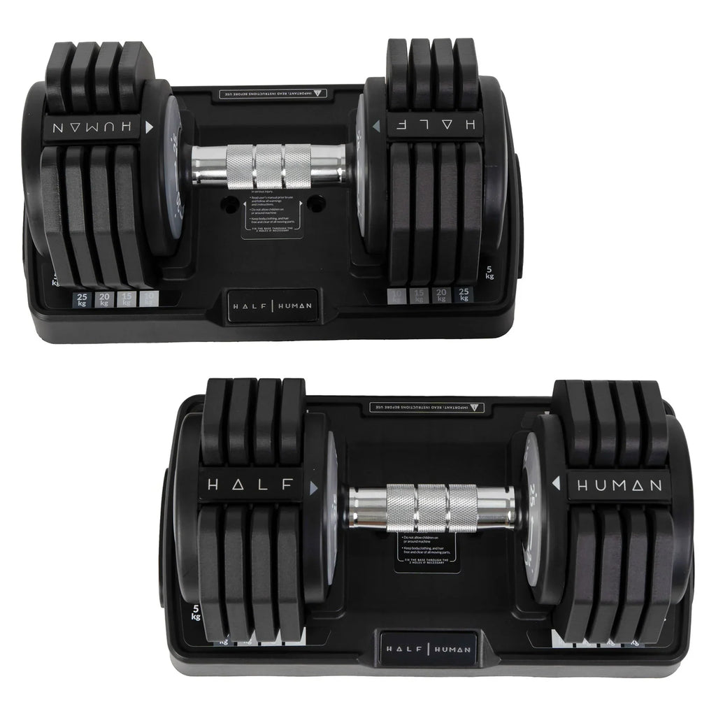 Half Human Set di Manubri Regolabili da 25 kg con Supporto per Manubri
