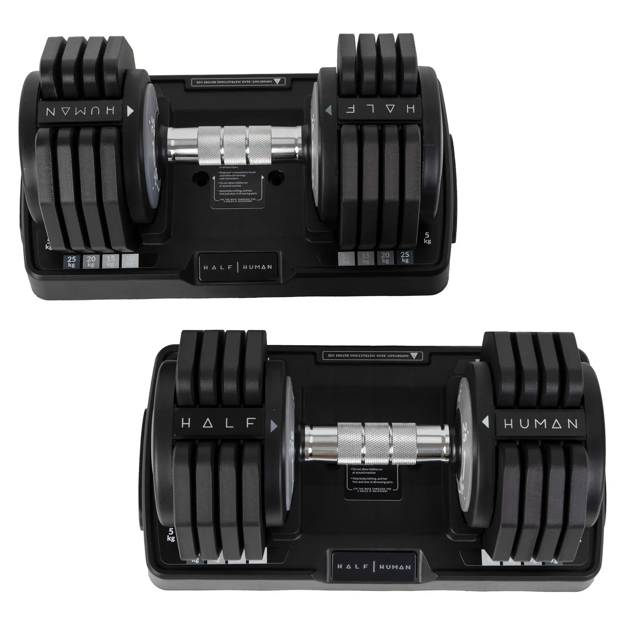Half Human Set di Manubri Regolabili da 25 kg con Supporto per Manubri