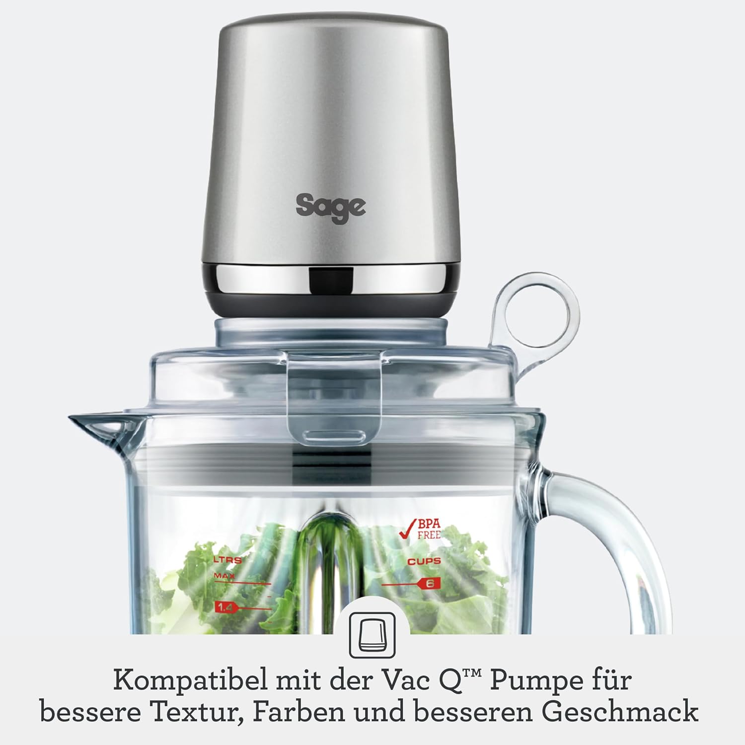 Sage - The Q - Schneller, leistungsstarker Mixer - 2400 W Standmixer, 4 One-Touch-Programme, 300 km/h Umdrehungsgeschwindigkeit - 2L Fassungsvermögen, 5 Geschwindigkeitsstufen - Smoked Hickory