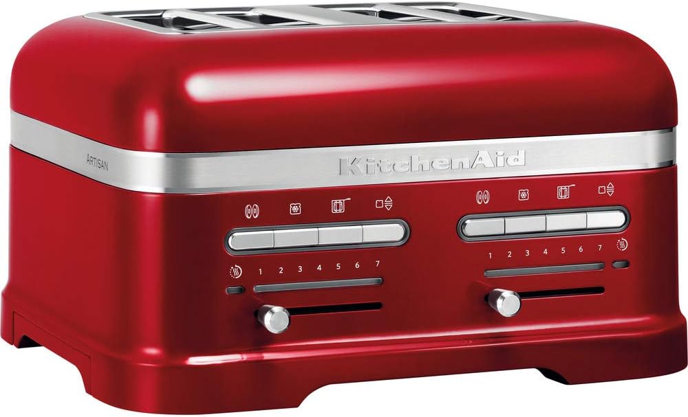 KitchenAid Tostapane per 4 Fette con Pinza per Sandwich | Artisan | Tostapane Retro | Diverse Funzioni e Livelli di Tostatura | Rosso