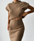 Lozenda - Set Aus rmelloser Weste Und Gestricktem Rock