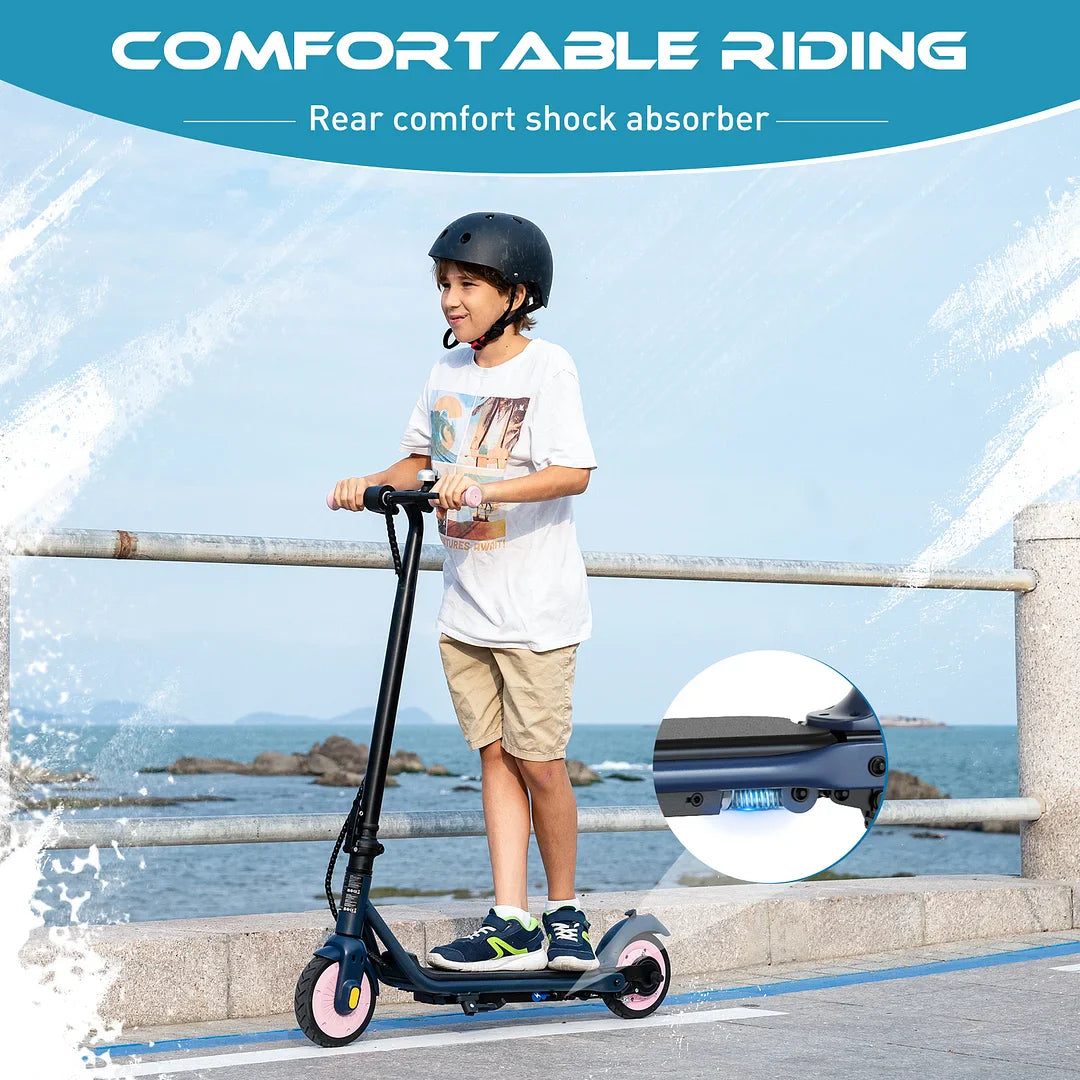 RCB R7X Kid E-Scooter, 150W Motor, Blau/Pink/Grau-Orange