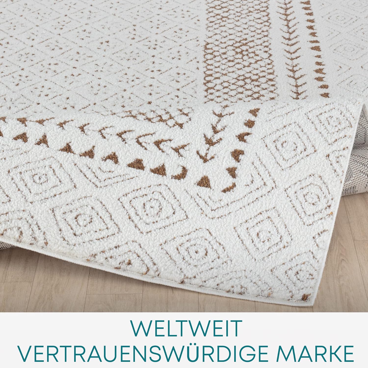 Surya Monaco Tappeto Soggiorno Boho, Grande Tappeto Camera da Letto 200x274 cm - Tappeto per Sala da Pranzo con Motivo Geometrico, Tappeto Soggiorno Moderno Scandinavo in Beige, Grigio Carbone