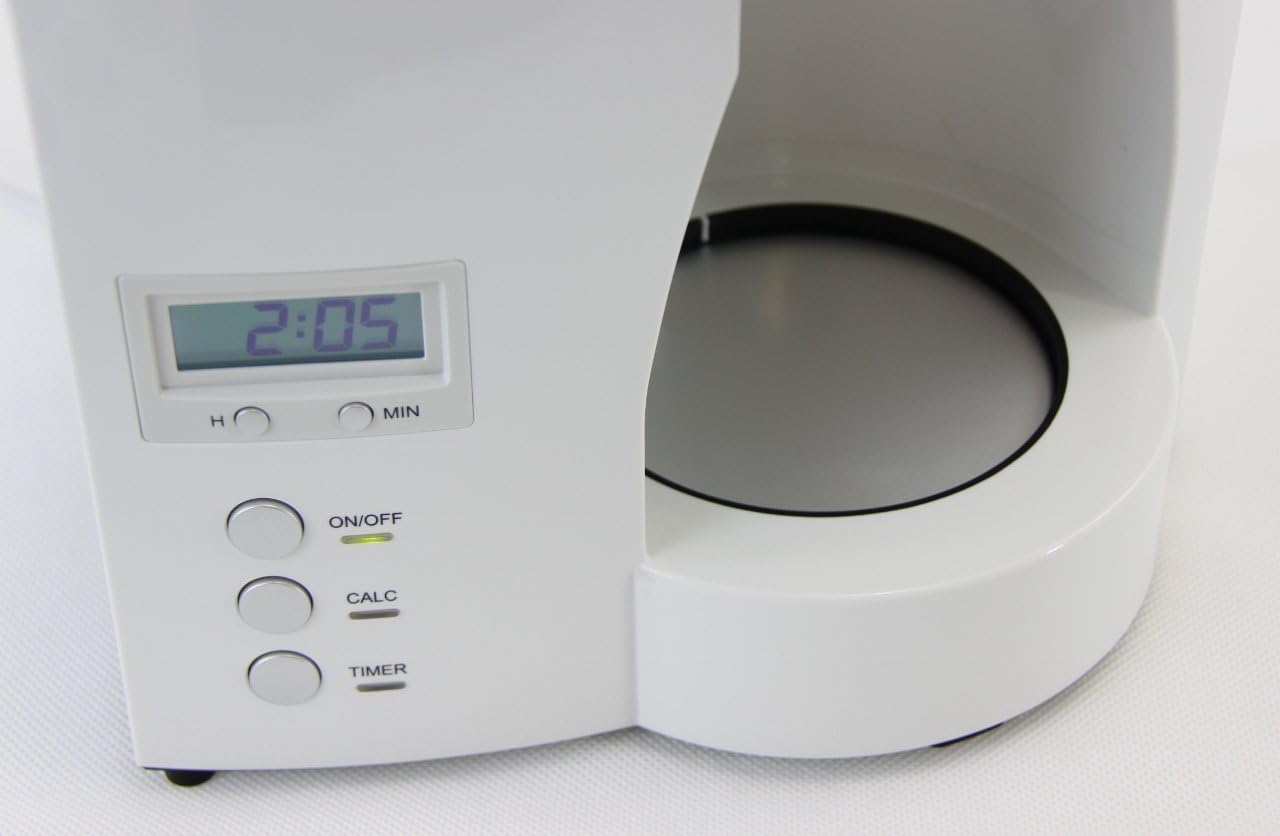 Melitta Optima Timer – Macchina da caffè con timer, macchina da caffè americano con caraffa in vetro e serbatoio dell'acqua rimovibile, per un massimo di 8 tazze di caffè, nero