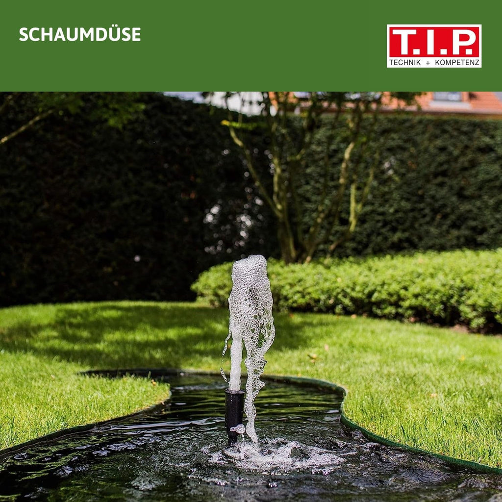T.I.P. Teichpumpe - Bachlaufpumpe (20.000 l Teichvolumen, 8.000 l/h Fördermenge, 4,5 m Förderhöhe, Auch für Wasserfälle und Filtersysteme, intregrierter Förderleistungsregler) BPF 8000 E, 30428
