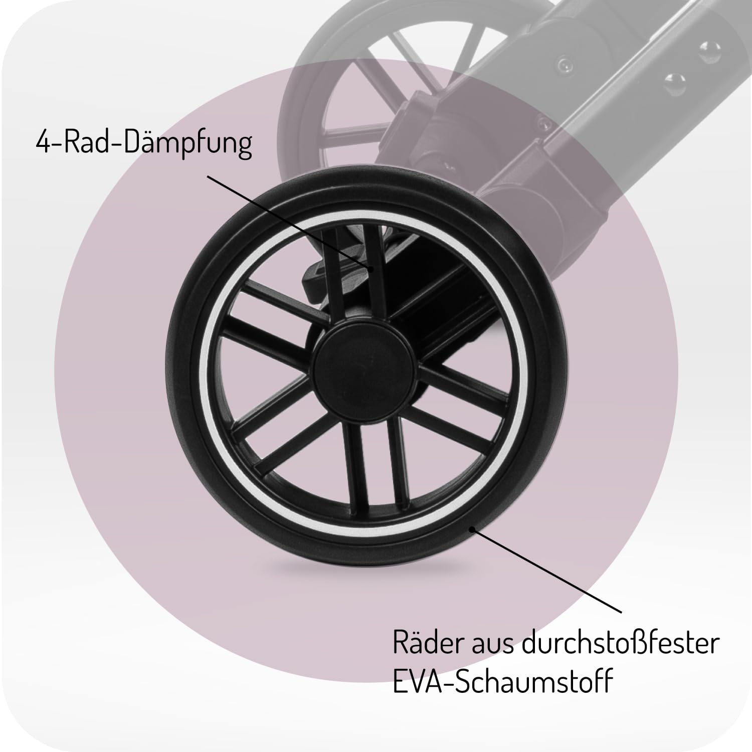 MOMI ESTELLE Kinderwagen für Kinder ab 6 Monat bis zu max körpergewicht von 15 kg, klappbar auf die Maße 65 x 51 x 21 cm, gewicht 7,5 kg, 5-Punkt-Sicherheitsgurt, koffer, grau-gold, Räder 6''/6,5''