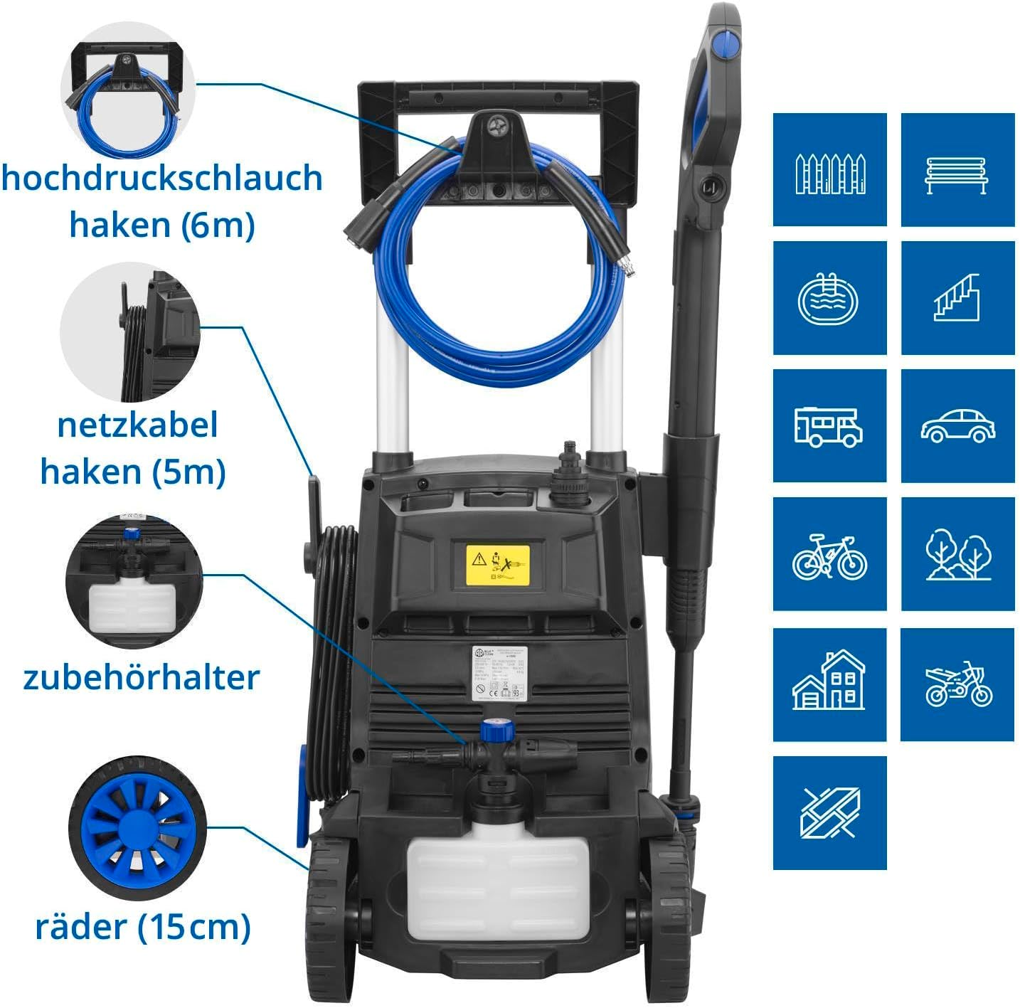 Idropulitrice AR Blue Clean e-4 TWINFLOW con sistema Dualtech (2500 W, 150 bar, 810 l/h)