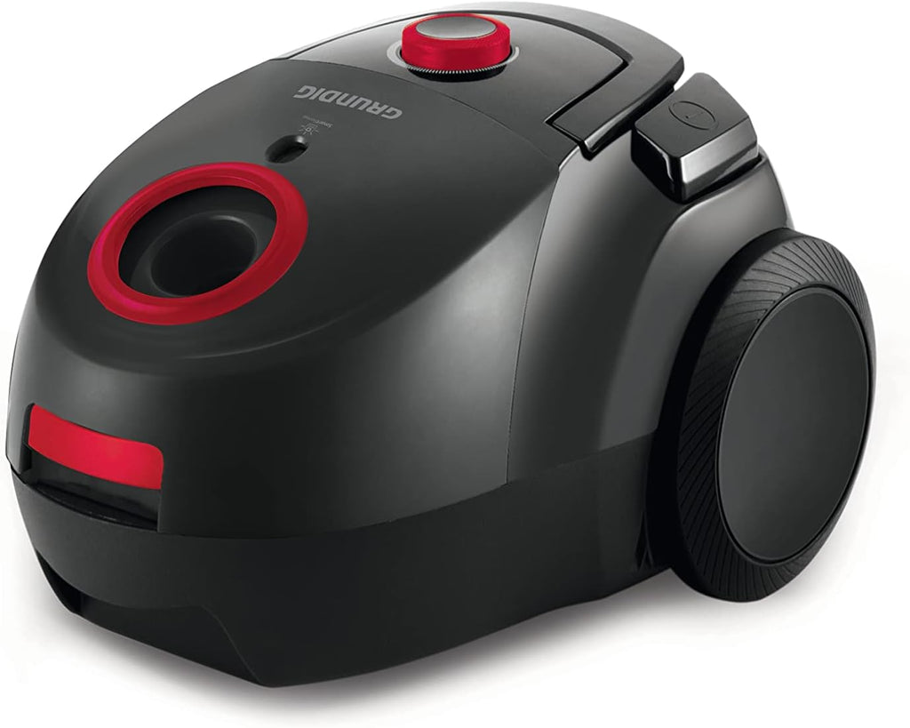 Grundig, VCC 3850 A Aspirapolvere a traino con sacco, 800 W, 2,1 L, Nero/Rosso