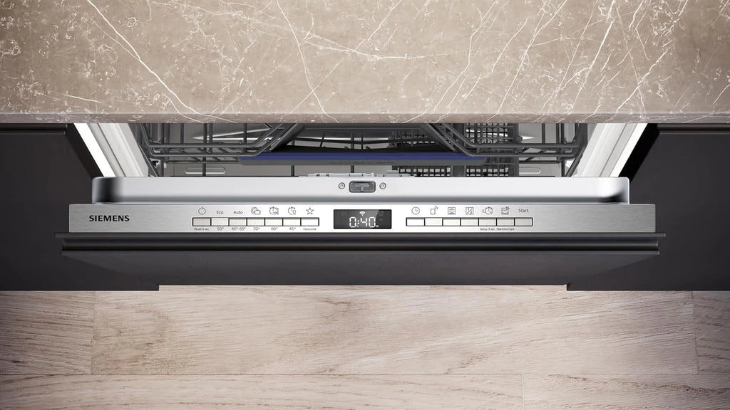 Siemens SN63EX06VE, iQ300 Smarter Lavastoviglie, Lavastoviglie a incasso totale, 60 cm, Cassetto posate, Extra silenziosa, varioSpeed, Apertura automatica porta, Triple rackMatic, infoLight, intensiveZone