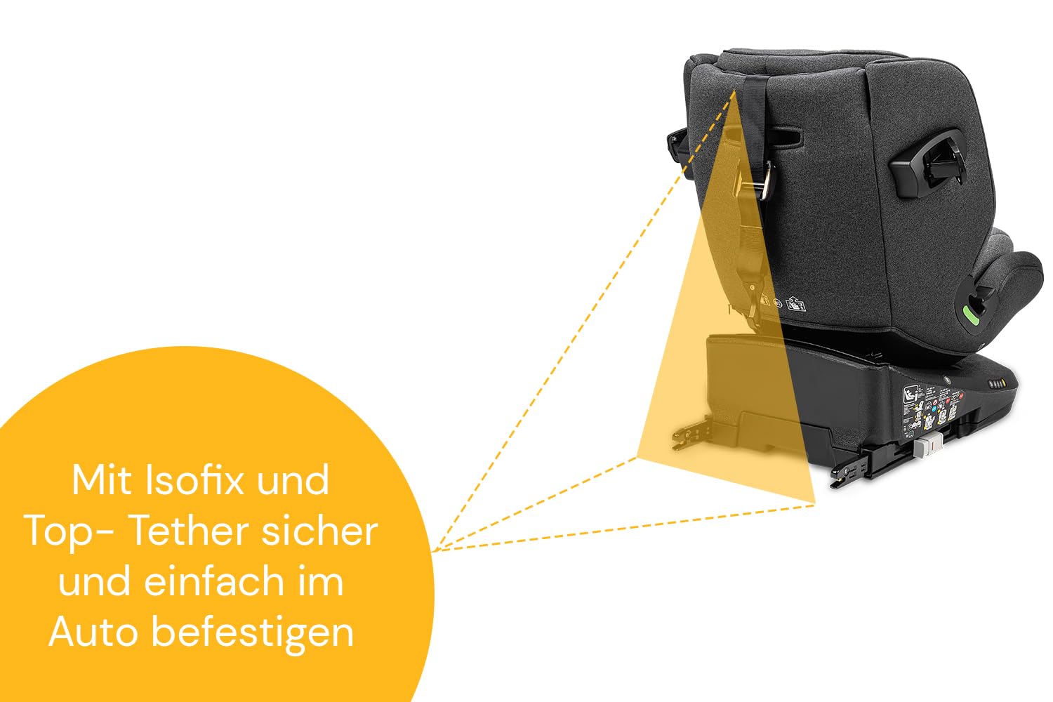 Osann Eno360 i-Size, seggiolino auto girevole 40-150 cm, reboarder con Isofix, seggiolino auto per bambini – Grigio Scuro Melange
