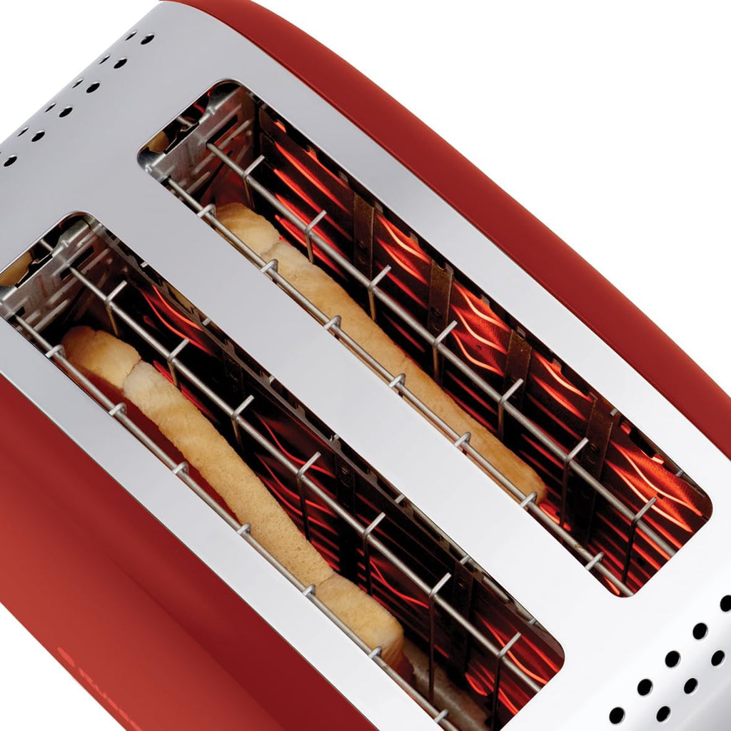 Russell Hobbs Set Colazione Colours+ Rosso: Macchina da caffè [Timer digitale, Doccetta per estrazione e aroma ottimali] 24031-56 + Bollitore [1,7l, 2400W] 20412-70 + Tostapane [per 2 fette] 26554-56