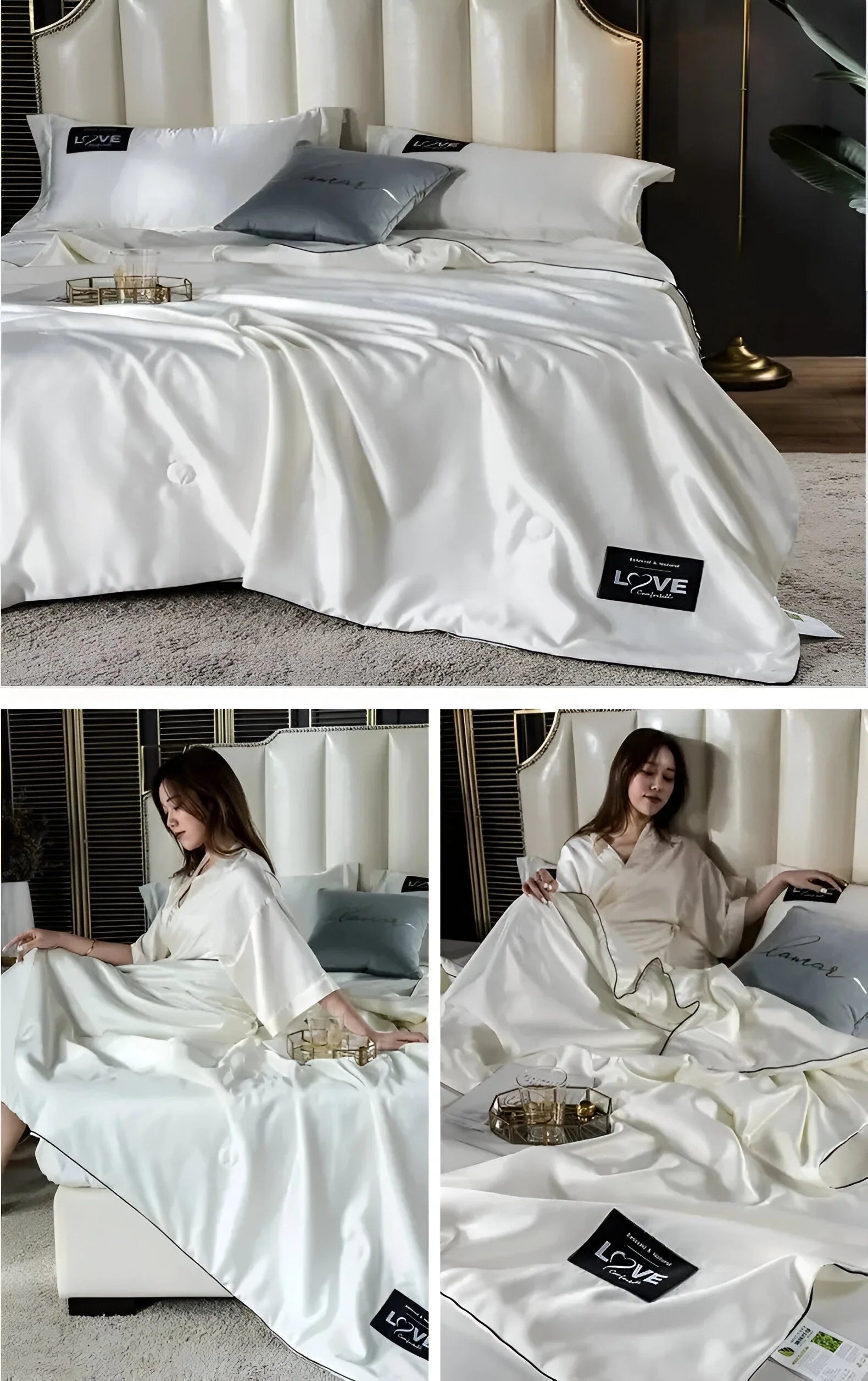 SilkyLux Satin-Bettwsche – Weiche & Atmungsaktive Decke für Ganzjhrigen Komfort