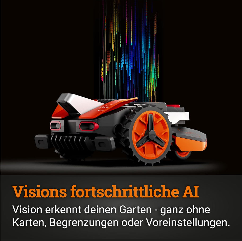 WORX Landroid WR169E Robot Rasaerba con Filo Perimetrale per Giardini fino a 300m² - Navigazione AIA - Controllo tramite App, WLAN, Bluetooth - Taglio Bordo - Larghezza di taglio 16 cm - Altezza di taglio 30-60 mm