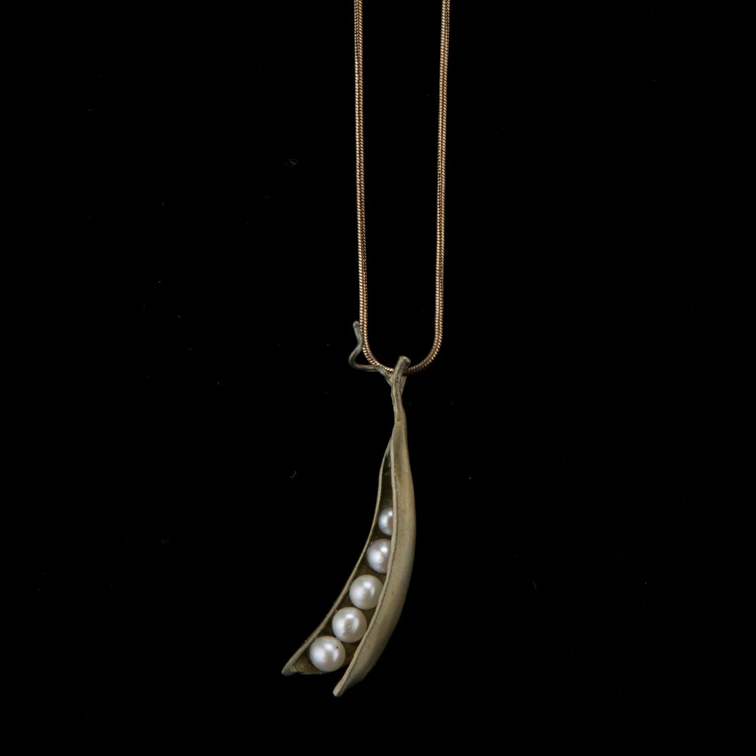 Baccello di pisello - Collana con ciondolo - 5 perle