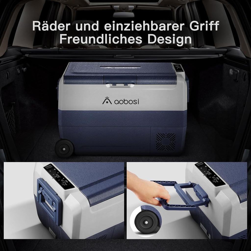 AAOBOSI Frigo Box a Compressore 36 L, Frigo Portatile per Auto con Controllo App WiFi, 12/24 V e 100-240 V, fino a -20 °C per Auto, Camion, Barca, Camper, Campeggio, Doppia Zona