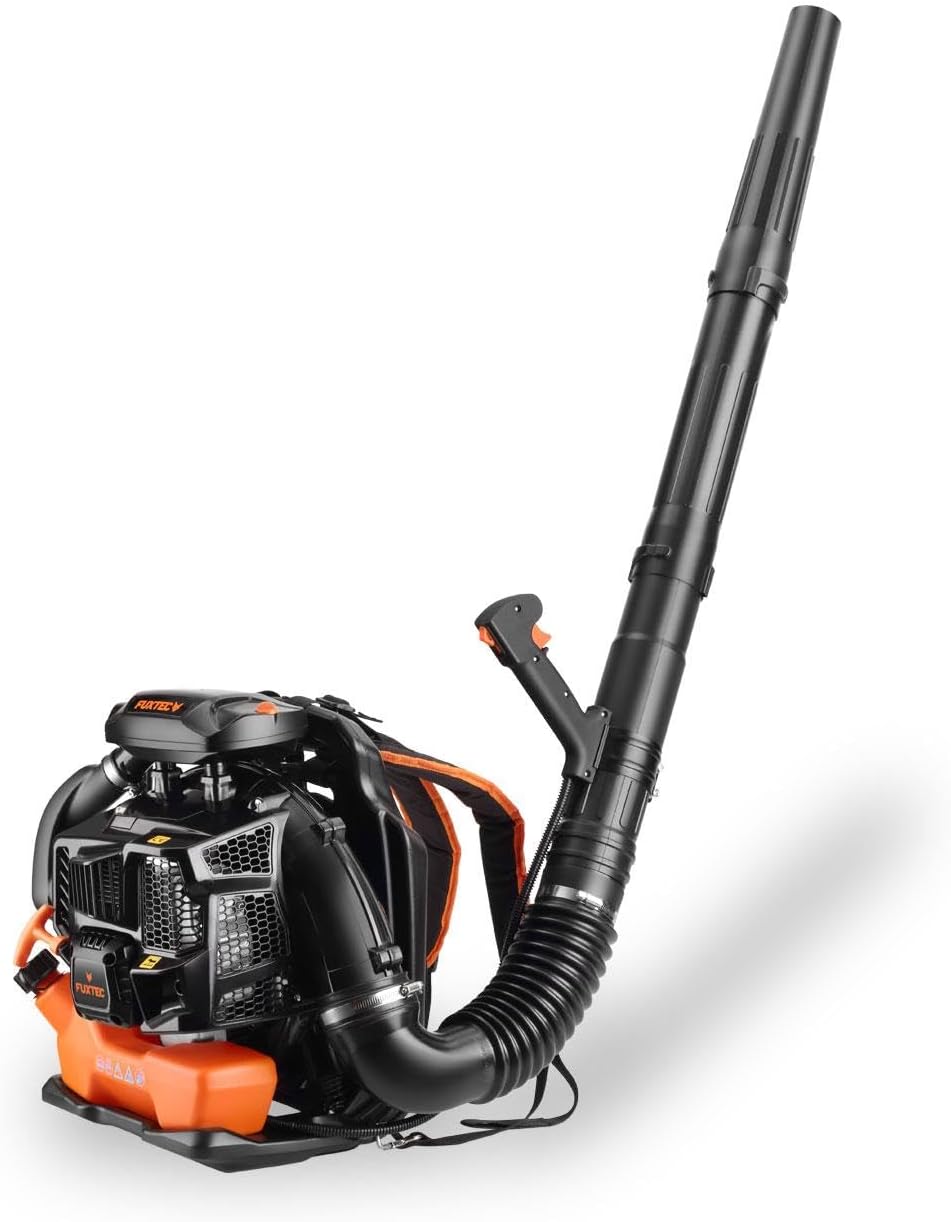 FUXTEC Soffiatore a benzina a zaino FX-LB133T – oltre 300 km/h – comodo per la schiena e portatile per grandi superfici – soffiatore a zaino, soffiatore a 2 tempi