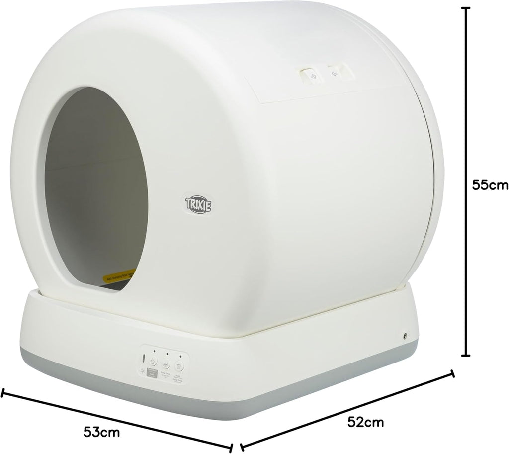 TRIXIE Lettiera autopulente per gatti 53 x 55,5 x 52 cm – per una pulizia duratura – pratica lettiera elettrica per gatti a partire da 1,5 kg / 4 mesi – silenziosa e sicura - 40040