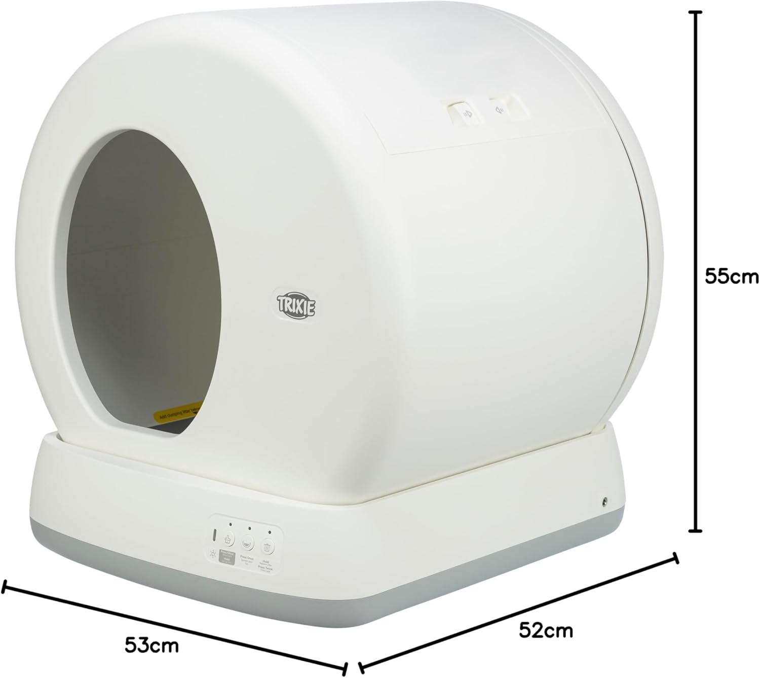 TRIXIE Lettiera autopulente per gatti 53 x 55,5 x 52 cm – per una pulizia duratura – pratica lettiera elettrica per gatti a partire da 1,5 kg / 4 mesi – silenziosa e sicura - 40040