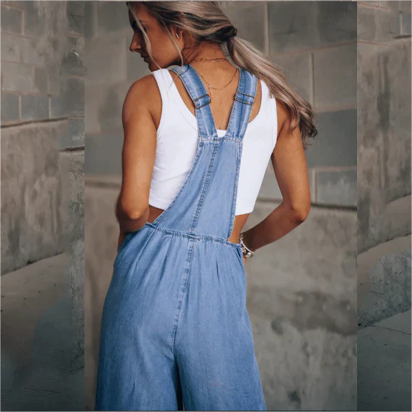 Freya - lockerer Overall mit verstellbarem Gürtel und weitem Bein