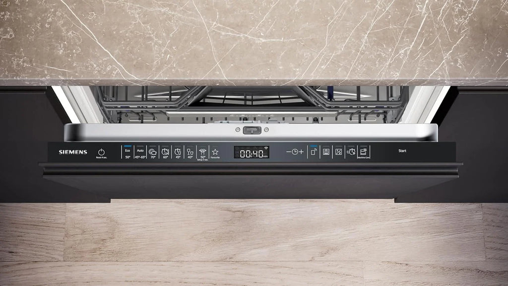 Siemens SN63EX06VE, iQ300 Smarter Lavastoviglie, Lavastoviglie a incasso totale, 60 cm, Cassetto posate, Extra silenziosa, varioSpeed, Apertura automatica porta, Triple rackMatic, infoLight, intensiveZone