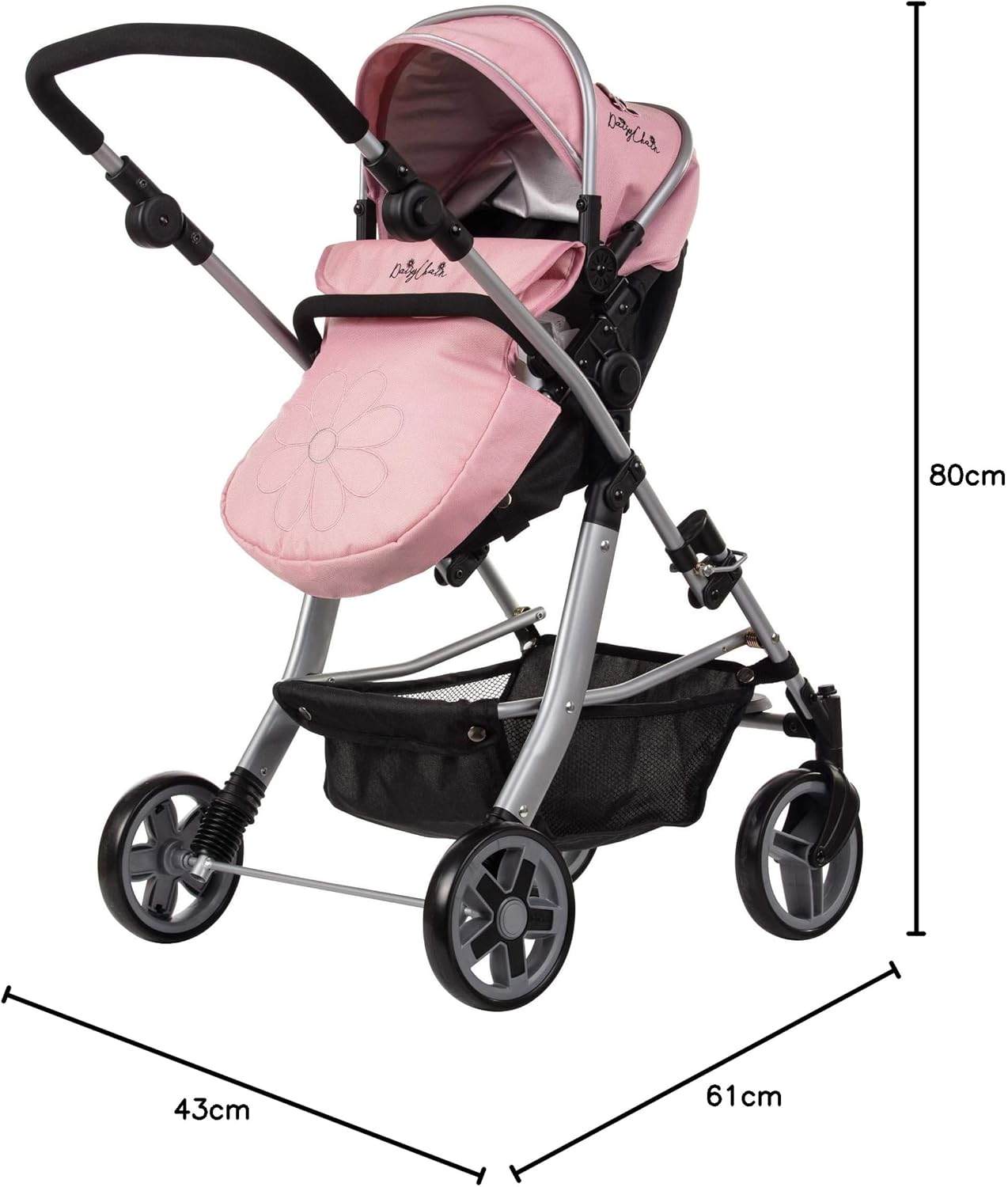 Daisy Chain Connect-5-in-1-Puppenwagen – Empfohlen für Kinder zwischen 4 und 8 Jahren. (Classic Pink)
