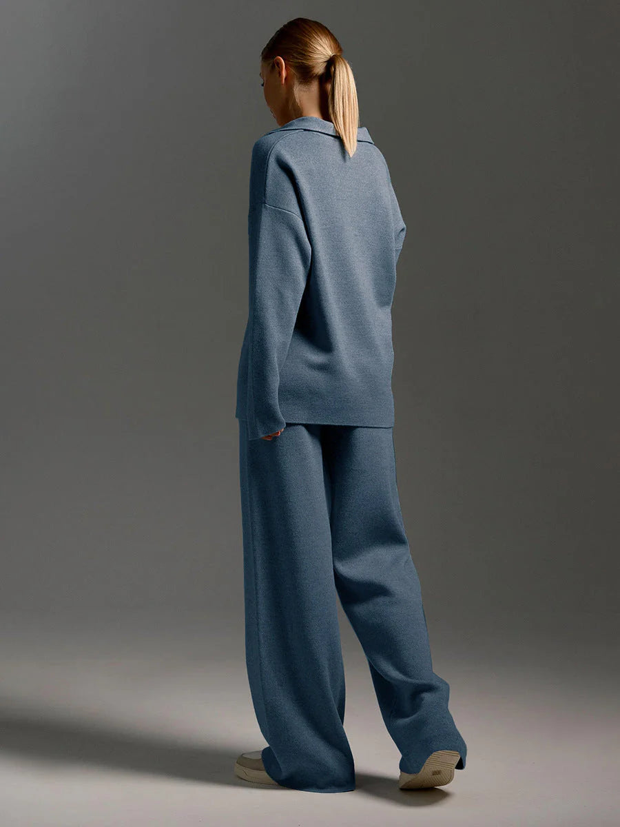 Langrmeliges Poloshirt und Hose für Damen