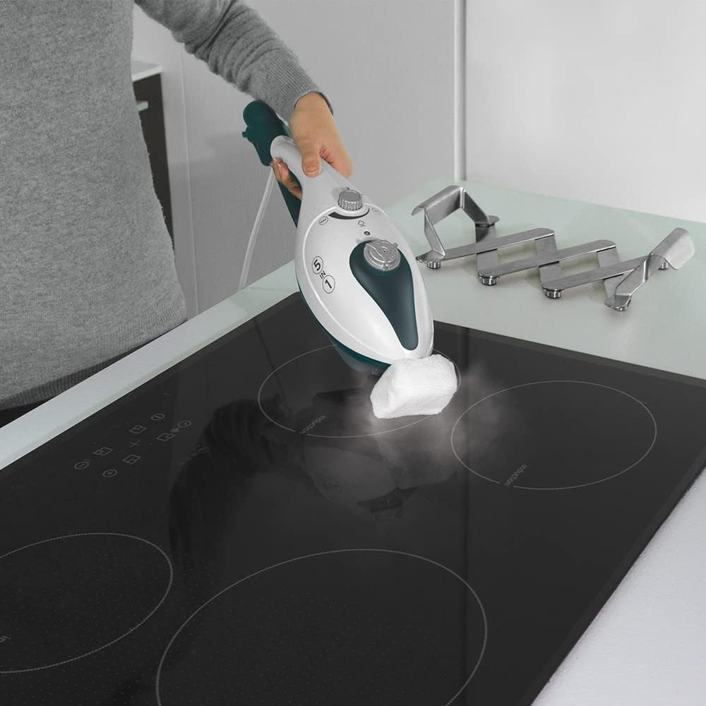 Polti PTEU0292 Vaporetto SV240 Scopa a vapore con pulitore a vapore integrato, uccide ed elimina il 99,9%* di virus, germi e batteri, Bianco/Verde