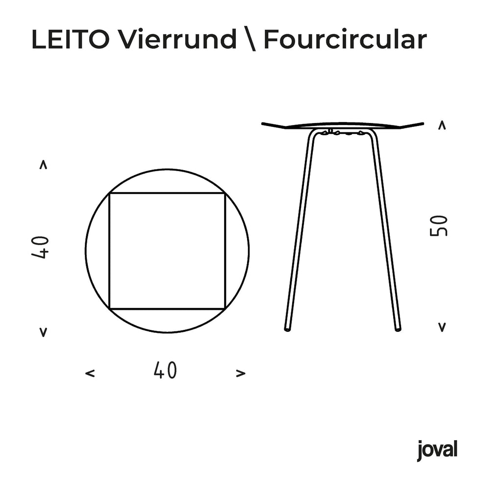 LEITO Tavolino rotondo, altezza 50 cm