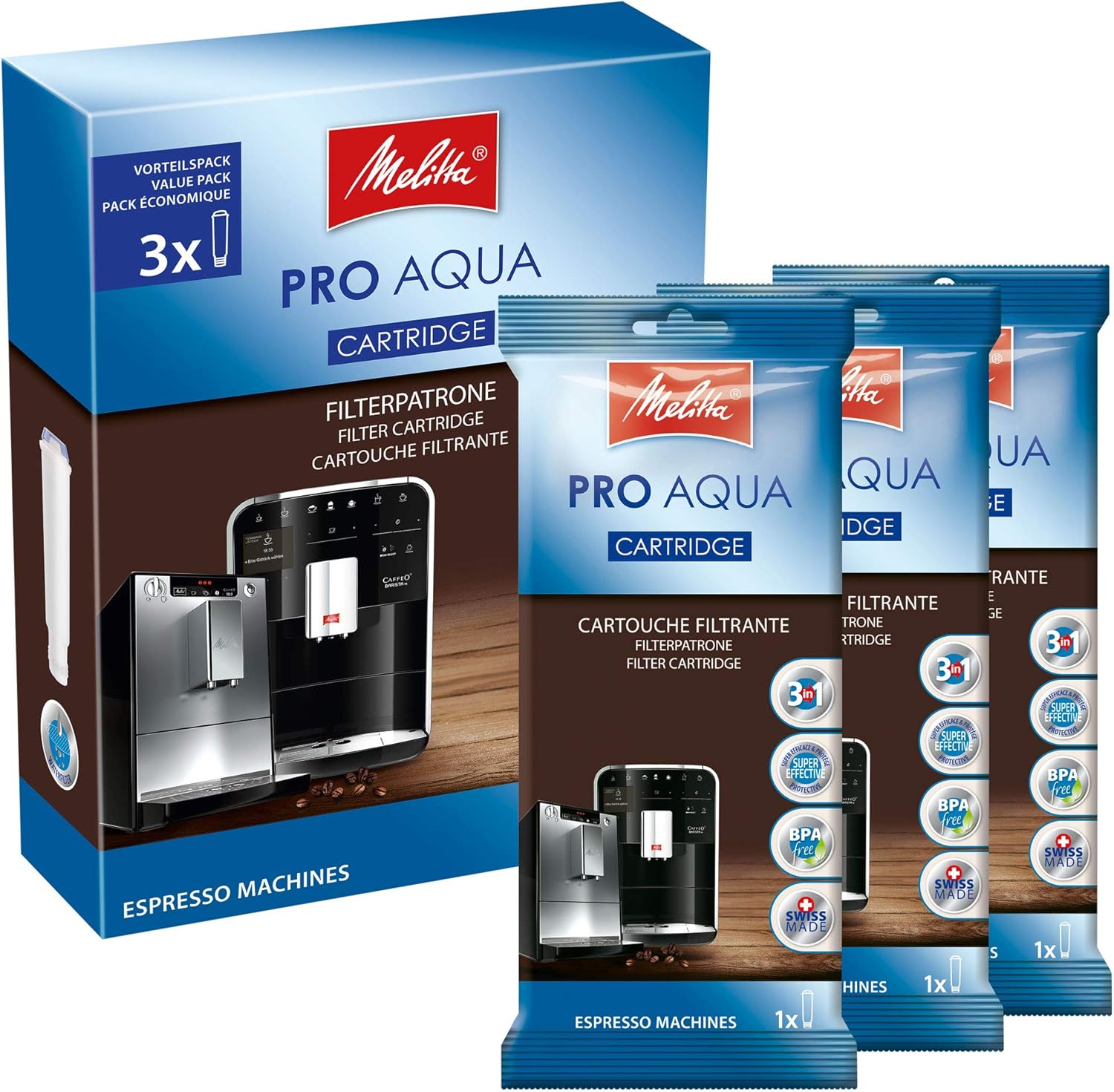 Melitta Avanza - Kaffeevollautomat mit Milchsystem, Kaffeemaschine mit Mahlwerk und extragroßem Wassertank (1,5 l) für z. B. Cappuccino oder Espresso, mystic titan