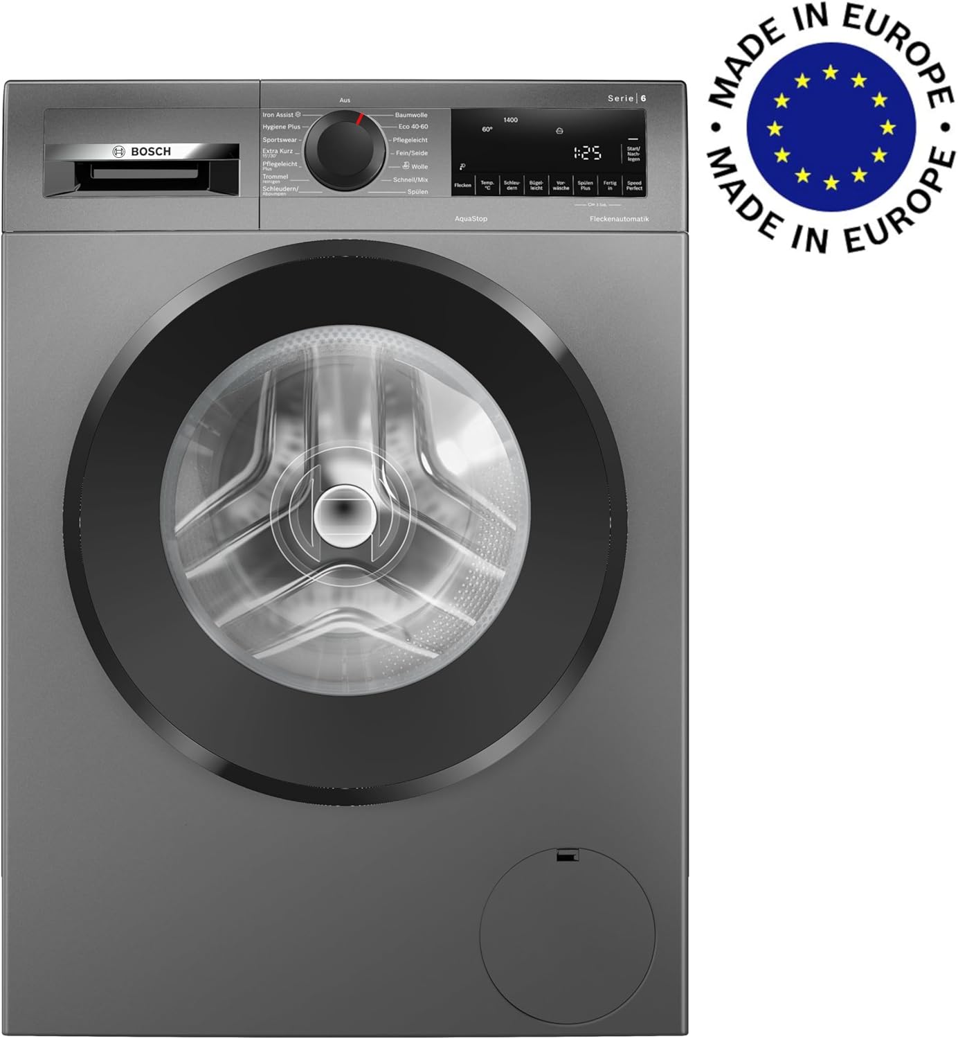 BOSCH WAN28127 Lavatrice Serie 4, a carica frontale, capacità 8 kg, 1400 giri/min, Iron Assist, Active Water Plus, EcoSilence Drive, Speed Perfect, bianco, 60 cm