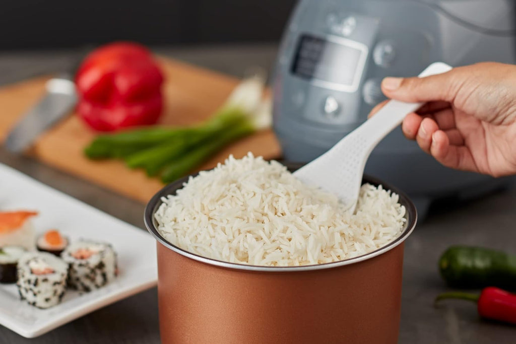 Yum Asia Panda Mini-Reiskocher mit Ninja-Keramikschüssel und Advanced Fuzzy Logic (3,5 Tassen, 0,63 Liter) 4 Reisfunktionen, 4 Multicooker-Funktion, 220–240V