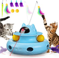 PETTOM Katzenspielzeug Selbstbeschftigung, 3-in-1 Katzenspielzeug Elektrisch Automatisch, Interaktives Spielzeug für Katzen USB Aufladbar